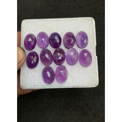 High Quality Natural Amethyst Rose Cut Oval Shape Cabochons Gemstone For Jewelry