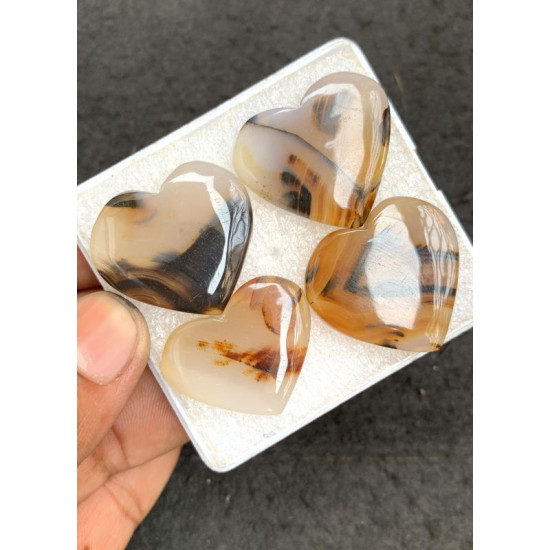 High Quality Natural Montana Agate Smooth Heart Shape Cabochons Gemstone For Jewelry