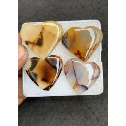 High Quality Natural Montana Agate Smooth Heart Shape Cabochons Gemstone For Jewelry