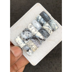 High Quality Natural Dendrite Opal Rose Cut Rectangle Shape Cabochons Gemstone For Jewelry