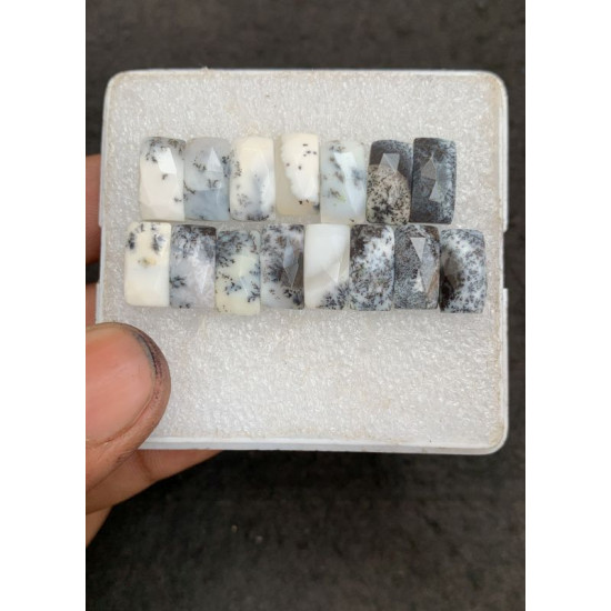 High Quality Natural Dendrite Opal Rose Cut Rectangle Shape Cabochons Gemstone For Jewelry