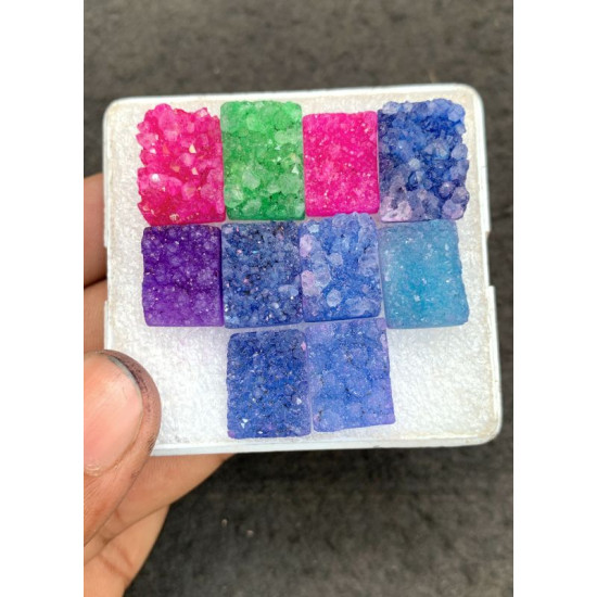 High Quality Beautiful Amazing Agate Druzy Rectangle Shape Cabochons Gemstone