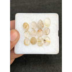 High Quality Natural Golden Rutilated Quartz Step Cut Mix Shape Cabochons Gemstone For Jewelry