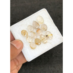 High Quality Natural Golden Rutilated Quartz Step Cut Mix Shape Cabochons Gemstone For Jewelry