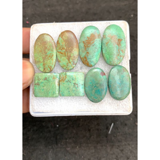 High Quality Natural Chrysocolla Smooth Pair Mix Shape Cabochons Gemstone For Jewelry