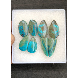 High Quality Natural Chrysocolla Smooth Pair Mix Shape Cabochons Gemstone For Jewelry