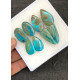 High Quality Natural Chrysocolla Smooth Pair Mix Shape Cabochons Gemstone For Jewelry