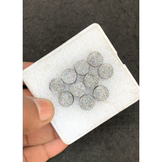 High Quality Beautiful Amazing Titanium Druzy Round Shape Cabochons Gemstone