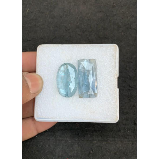 High Quality Natural Aqua Kyanite Rose Cut Mix Shape Cabochons Gemstone For Jewelry