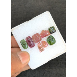 High Quality Natural Tourmaline Hand Craved Mix Shape Cabochons Gemstone For Jewelry