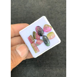 High Quality Natural Watermelon Tourmaline Hand Craved Mix Shape Cabochons Gemstone For Jewelry