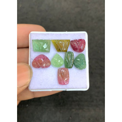 High Quality Natural Tourmaline Hand Craved Mix Shape Cabochons Gemstone For Jewelry