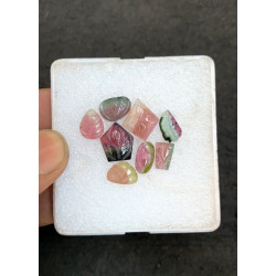 High Quality Natural Watermelon Tourmaline Hand Craved Mix Shape Cabochons Gemstone For Jewelry