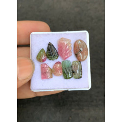 High Quality Natural Watermelon Tourmaline Hand Craved Mix Shape Cabochons Gemstone For Jewelry