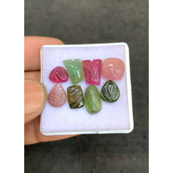 High Quality Natural Tourmaline Hand Craved Mix Shape Cabochons Gemstone For Jewelry