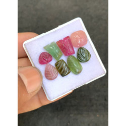 High Quality Natural Tourmaline Hand Craved Mix Shape Cabochons Gemstone For Jewelry