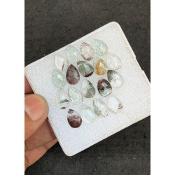 High Quality Natural Herkimer Lodolite Rose Cut Pear Shape Cabochons Gemstone For Jewelry