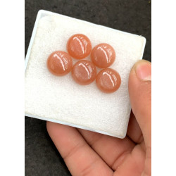 High Quality Natural Peach Moonstone Smooth Round Shape Cabochon For Jewelry