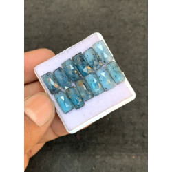 High Quality Natural Teal Green Kyanite Rose Cut Rectangle Shape Cabochons Gemstone For Jewelry