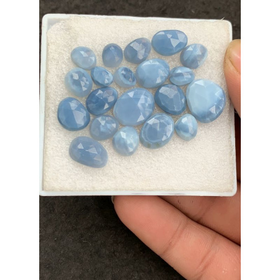 High Quality Natural Blue Opal Rose Cut Fancy Shape Cabochon Gemstone For Jewelry