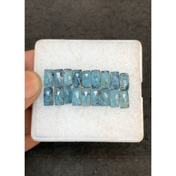 High Quality Natural Teal Green Kyanite Rose Cut Rectangle Shape Cabochons Gemstone For Jewelry