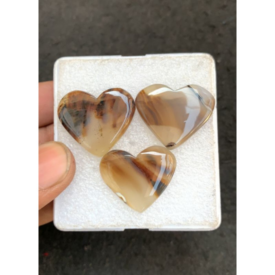 High Quality Natural Montana Agate Smooth Heart Shape Cabochons Gemstone For Jewelry