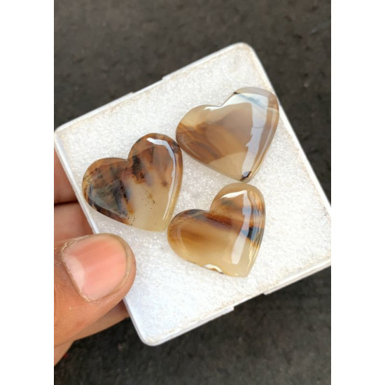 High Quality Natural Montana Agate Smooth Heart Shape Cabochons Gemstone For Jewelry