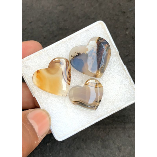 High Quality Natural Montana Agate Smooth Heart Shape Cabochons Gemstone For Jewelry