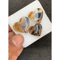 High Quality Natural Montana Agate Smooth Heart Shape Cabochons Gemstone For Jewelry