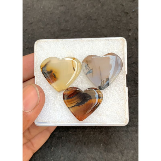 High Quality Natural Montana Agate Smooth Heart Shape Cabochons Gemstone For Jewelry