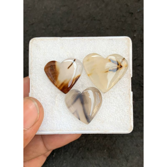 High Quality Natural Montana Agate Smooth Heart Shape Cabochons Gemstone For Jewelry