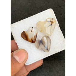 High Quality Natural Montana Agate Smooth Heart Shape Cabochons Gemstone For Jewelry