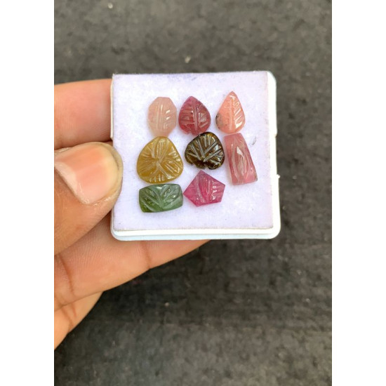 High Quality Natural Tourmaline Hand Craved Mix Shape Cabochons Gemstone For Jewelry