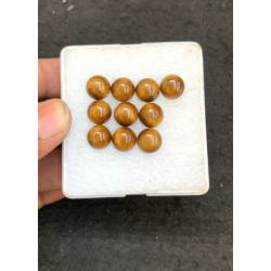 High Quality Natural Tiger Eye Smooth Round Shape Cabochons Gemstone For Jewelry