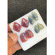 High Quality Natural Multi Sapphire Rose Cut Pair Fancy Shape Cabochons Gemstone For Jewelry