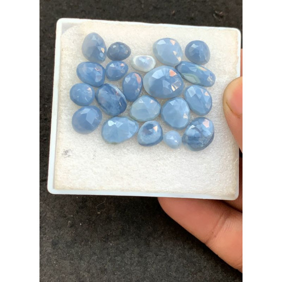 High Quality Natural Blue Opal Rose Cut Fancy Shape Cabochon Gemstone For Jewelry