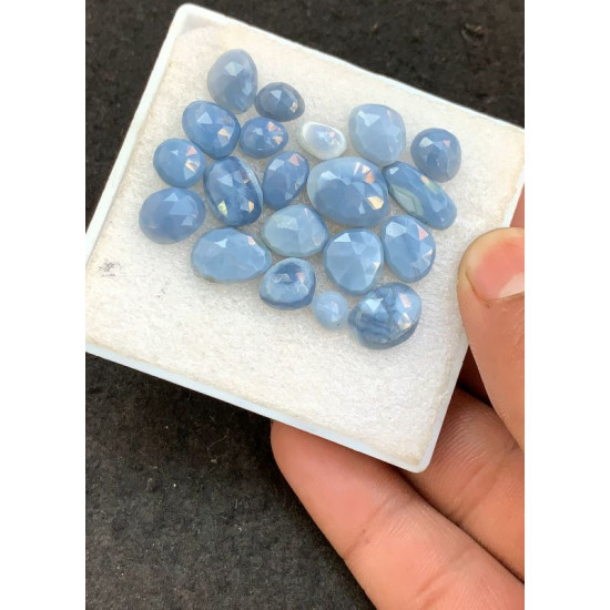 High Quality Natural Blue Opal Rose Cut Fancy Shape Cabochon Gemstone For Jewelry