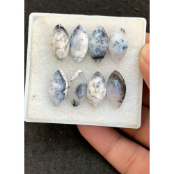 High Quality Natural Dendrite Opal Rose Cut Marquise Shape Cabochon Gemstone For Jewelry