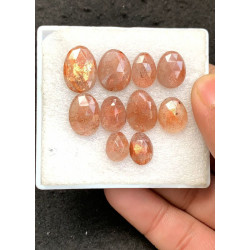 High Quality Natural Sunstone Rose Cut Fancy Shape Cabochon Gemstone For Jewelry
