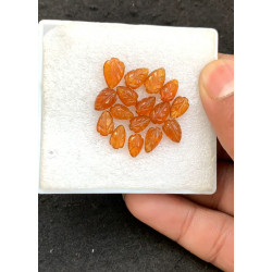 High Quality Natural Orange Kyanite Hand Craved Leaf Shape Cabochons Gemstone For Jewelry
