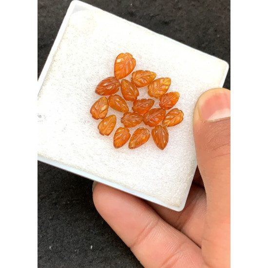 High Quality Natural Orange Kyanite Hand Craved Leaf Shape Cabochons Gemstone For Jewelry