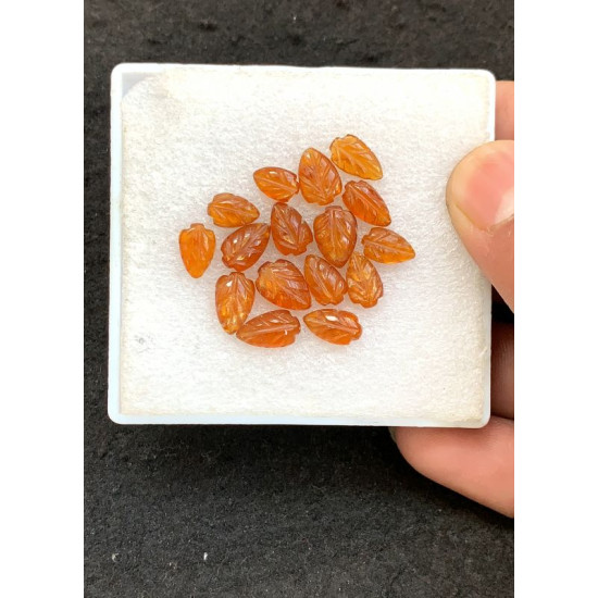 High Quality Natural Orange Kyanite Hand Craved Leaf Shape Cabochons Gemstone For Jewelry