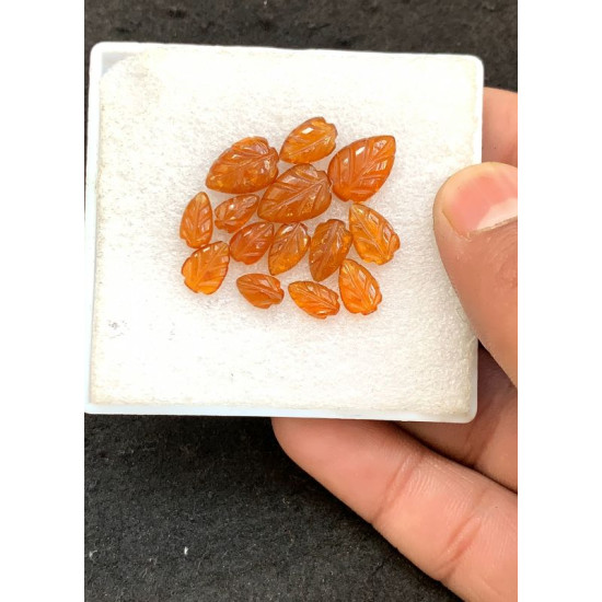 High Quality Natural Orange Kyanite Hand Craved Leaf Shape Cabochons Gemstone For Jewelry