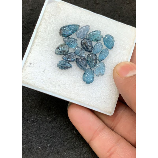 High Quality Natural Teal Green Kyanite Hand Craved Leaf Shape Cabochons Gemstone For Jewelry