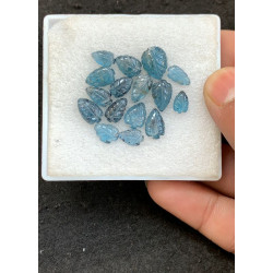 High Quality Natural Teal Green Kyanite Hand Craved Leaf Shape Cabochons Gemstone For Jewelry