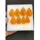 High Quality Beautiful Amber Hand Craved Pair Leaf Shape Cabochons Gemstone For Jewelry