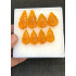 High Quality Beautiful Amber Hand Craved Pair Leaf Shape Cabochons Gemstone For Jewelry