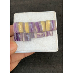 High Quality Natural Fluorite Smooth Pair Cushion Shape Cabochons Gemstone For Jewelry