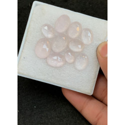 High Quality Natural Rose Quartz Rose Cut Oval Shape Cabochons Gemstone For Jewelry