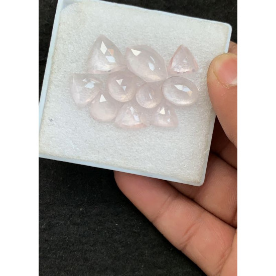 High Quality Natural Rose Quartz Rose Cut Mix Shape Cabochons Gemstone For Jewelry